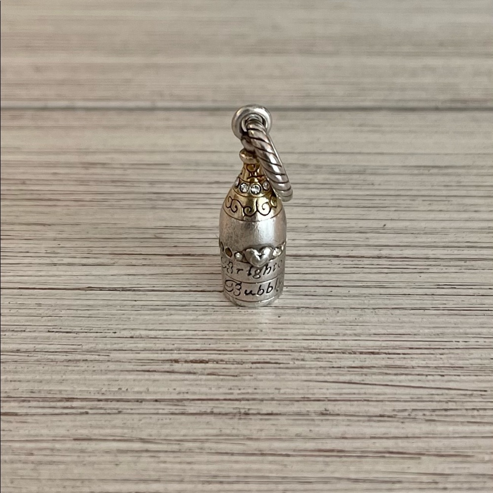 Brighton Silver and Gold Champagne Bottle Charm Pendant
